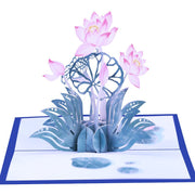 Personalized 3D Pop-up Handmade Lotus Flower Greeting Card-Perfect for Saying 'Thinking of You', Congratulating, Weddings & Saying Thank You