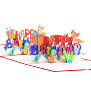 Personalized Little Kids Dinosaur 3D Pop-up Handmade Birthday Greeting Card for Kids - Perfect for Birthdays, Congrats, Thank Yours & More!