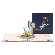 Personalized Basketball Fans Pop-Up Greeting Card: Handmade 3D Card for Thinking of You, Congrats, Birthday & Thank You. Perfect Gift!