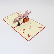 Personalized 3D Cherry Blossom Tree House Pop-Up Greeting Card - Handmade Birthday Thinking of You, Congrats, Birthday Gift, or Thank You!