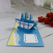 Smooth Sailing Boat: Handmade 3D Pop-Up Sailing Boat Greeting Card - Perfect for Thinking of You, Congrats, Birthday, or Thank You