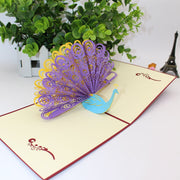 Personalized Peacock Pop-Up Greeting Card - Perfect Handmade for Birthday Wishes, Kids' Gift for Thinking of You and Congrats!