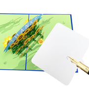 Personalized Yellow Sunflowers Thank you Pop Up Greeting Card - A Handmade 3D Card for Weddings, Congrats, Thinking of You & Thank You!