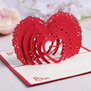 Personalized 3D Pop-Up Heart Romantic Greeting Card-Handmade 'Thinking of You' or 'Congratulations' for a Unique Wedding, Thank You Gift