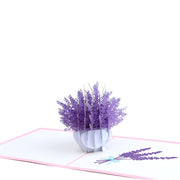 Personalized Purple Lavender Plant 3D Pop-up Handmade Greeting Card-Perfect for Saying 'Thinking of You', Congratulating, Weddings or Thanks