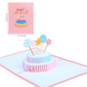 Lollipop Candy Happy Birthday Cake Pop-Up Greeting Card - Handmade, Perfect for Happy Birthdays, Congratulation & Thank you Wishes