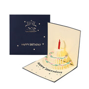 Birthday Cake Greeting 3D Pop-Up Handmade Card - Perfect for Birthday Wishes, Congratulating, Thinking of You, or Saying Thank You Gift Her