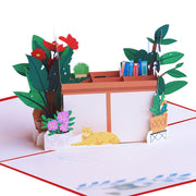 Personalized 3D Flowers Study Desk Pop Up Greeting Card - Perfect Handmade School University wish , Congratulations, Thinking of You Gift!
