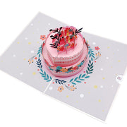 Personalized 3D Pop Up Flower Birthday Cake Greeting Card - Handmade, Perfect for Thinking of You, Congratulations, Wedding, & Thank You!