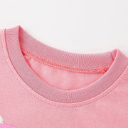 Ensemble 2 pièces t-shirt et short licorne rose à manches courtes pour toute-petite fille