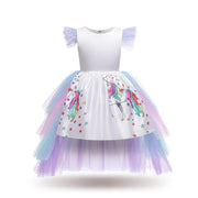 Unicorn Princess Dress for Girls- Short Sleeve Unicorn Costume