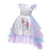 Unicorn Princess Dress for Girls- Short Sleeve Unicorn Costume