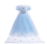Elsa Frozen Prinzessin inspiriert Mädchen Cosplay Kostüm Kleid