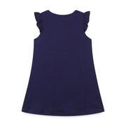 Dino Pattern Blue Sleeveless Girls Summer Tutu Dress