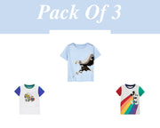 T-shirts en coton pour garçons T-shirts d'été et hauts pour bébés garçons Aigle, Design amusant | Chemise pour tout-petit garçon enfant Vêtements Cadeau pour garçons Lot de 3