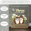 Customized Hedgehog Night Light Gift for Toddler Girls Room Décor - Custom Your Baby Name on Lamp Gift