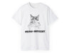 a white t - shirt with an image of a cat on it