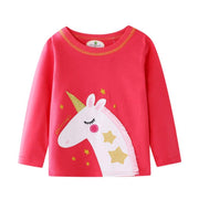 DREAMY UNICORN LONG SLEEVES PINK T-SHIRT - SkipStars