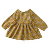 SkipStars Full Sleeve Daisy Flower Theme Girls Dress, Mustard