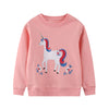 white Unicorn Round Neck Sweat Shirt ,Pink