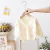 Full Sleeve Embroidered Floral Theme Girls Cardigan, Mulitcolours