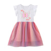 Belle robe de fille papillon à sequins à manches courtes en blanc