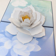 Personalized 3D White Snow Lotus Pop-Up Greeting Card - Perfect for Thinking of You, Congratulating, Birthdays, & Saying Thank You!