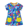 Robe bébé fille motif sirène à manches courtes avec poche