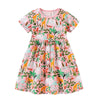 Robe d'été à manches courtes à motif d'animaux de la forêt pour filles