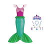 Robe de fille inspirée de la petite sirène avec accessoires