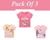 Baby Girl Summer Tops & Tees Clothing Set Unicorn, giraffe Pattern T-shirt | Toddler Baby Girl Clothing Gift for Girls Outfit Pack of 3