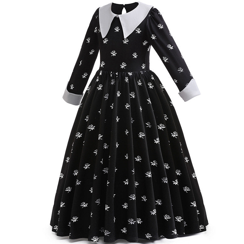 Costume inspiré du mercredi Addams pour filles – SkipStars